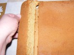 Kókusz-kocka - Az első tésztacsík.