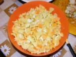 Lecsó - A paprikadarabolás kész.