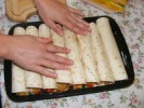 Tofus tortilla - Mind a 8 tekercs a tepsiben