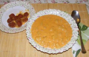 Savanyú krumplifőzelék - Kész, tányérban (2)