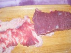 Marhapörkölt - Nagy darab kövérről nagy darab hús letolva.