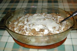 Rakott krumpli - Kész, a hőálló tálban.