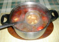 Nyári krumplileves - Kész, lábosban.