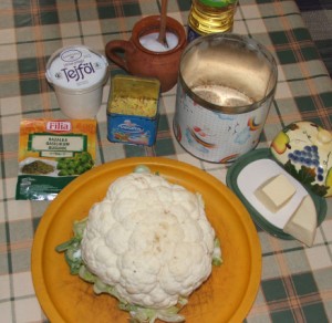 rakott karfiol - hozzávalók