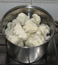 Rakott karfiol - forró vízben