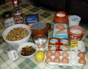 Beigli - Hozzávalók, összes.