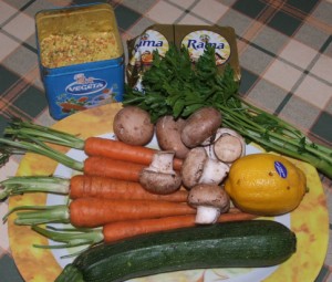Párolt répa, gomba, cukkíni - Hozzávalók