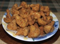 Rántott karfiol - Kész, tálban (oldalról)